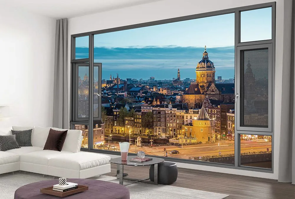 80 series non-thermal break aluminum casement window